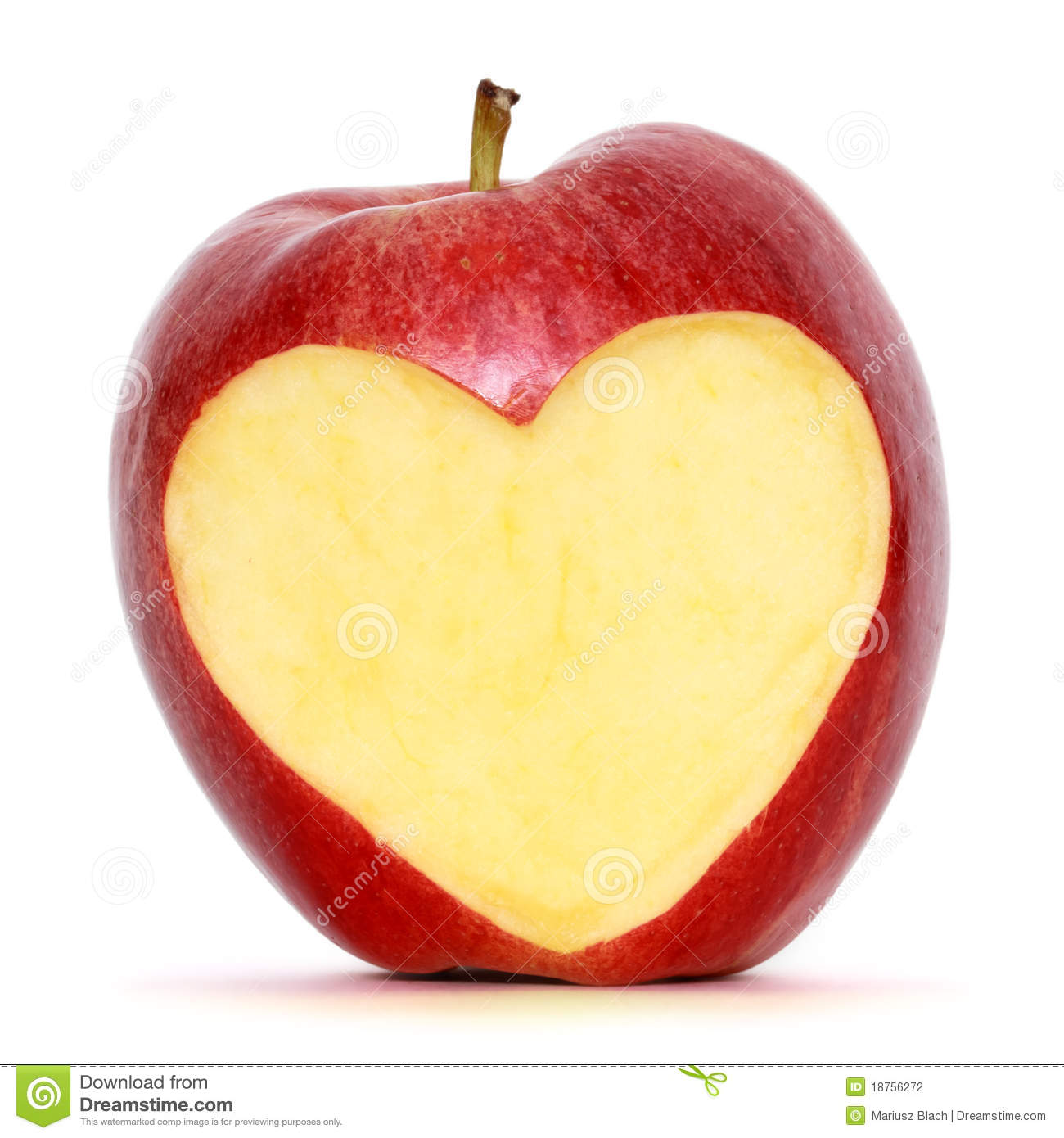 Apple With Heart Stock Photography   Image  18756272
