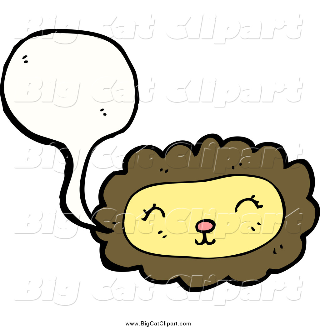 Big Cat Cartoon Vector Clipart Of A Talking Lion Face By    