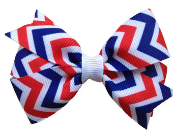 Bow   Fourth Of July Bow Patriotic Bow Red White Blue Bow Flag Bow