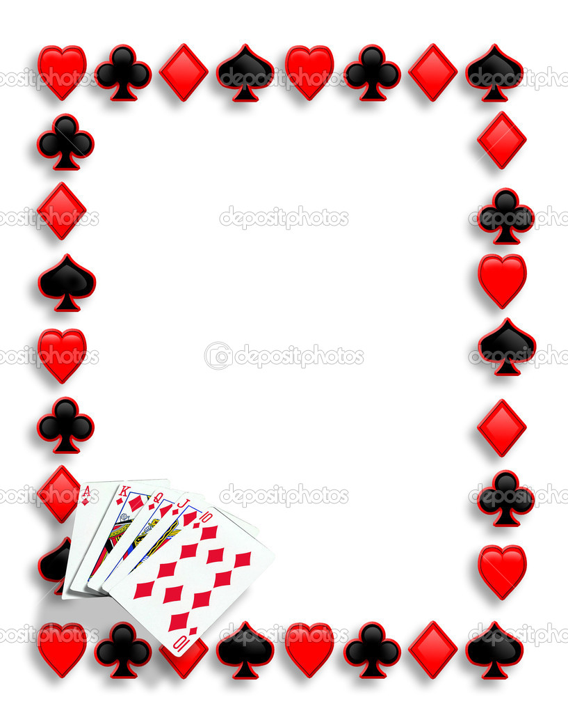 Playing Cards Suits Background Border Or Frame For Card Poker Game