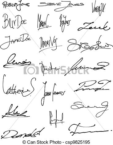 Signature Set   Collection Of Fictitious Contract Signatures  Business