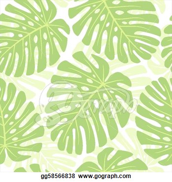 Stock Illustration   Leaves Of Tropical Plant   Monstera  Seamless