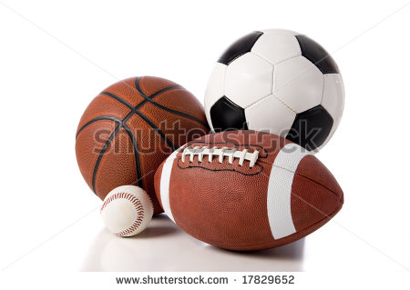 Baseball An American Football A Basketball And A Soocer Ball