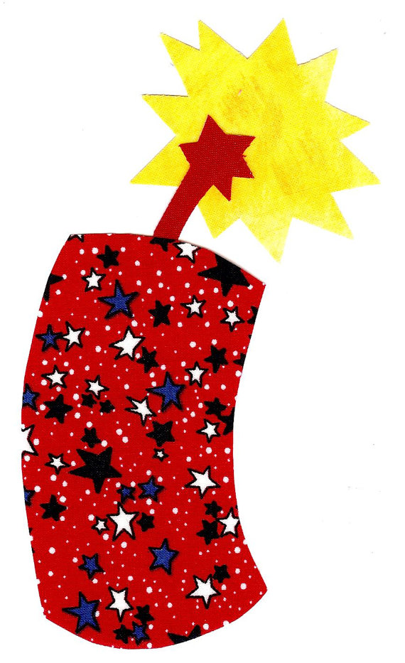 Fire Cracker Applique Iron On 4th Of July Diy By Patternoldies