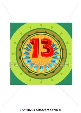 Number 13 Drawings Clipart Of Lucky Number 13 Thirteen K22090263    