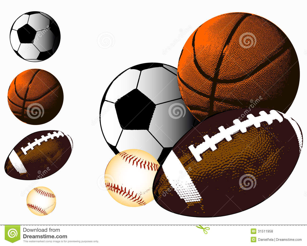 Sports Background Basketball Baseball American Football And Soccer