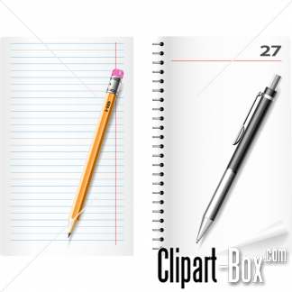 Clipart Pen And Notebook   Royalty Free Vector Design