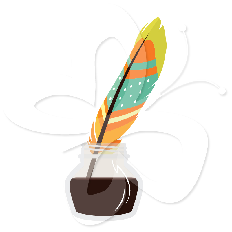 Ink Pot And Quill Clip Art Set   Creative Clipart Collection