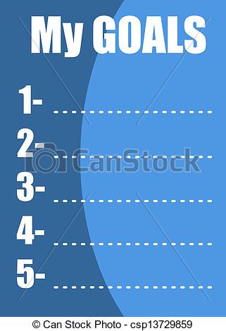 Numbered List Clipart My Goals   Blank Numbered List