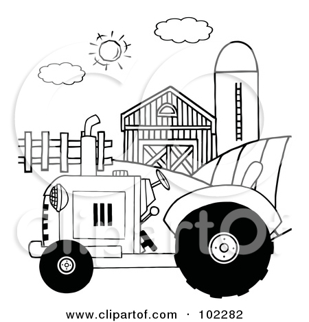Royalty Free  Rf  Clipart Illustration Of A Red Farm Tractor