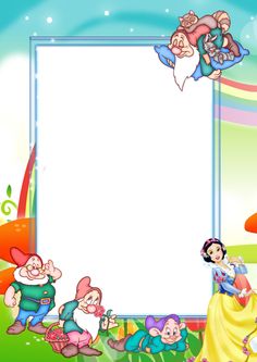 Transparent Kids Png Photo Frame With Snow White And Seven Dwarfs More