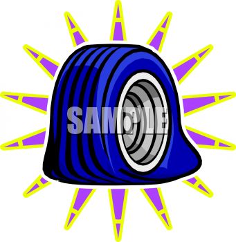 Flat Tire   Royalty Free Clipart Picture