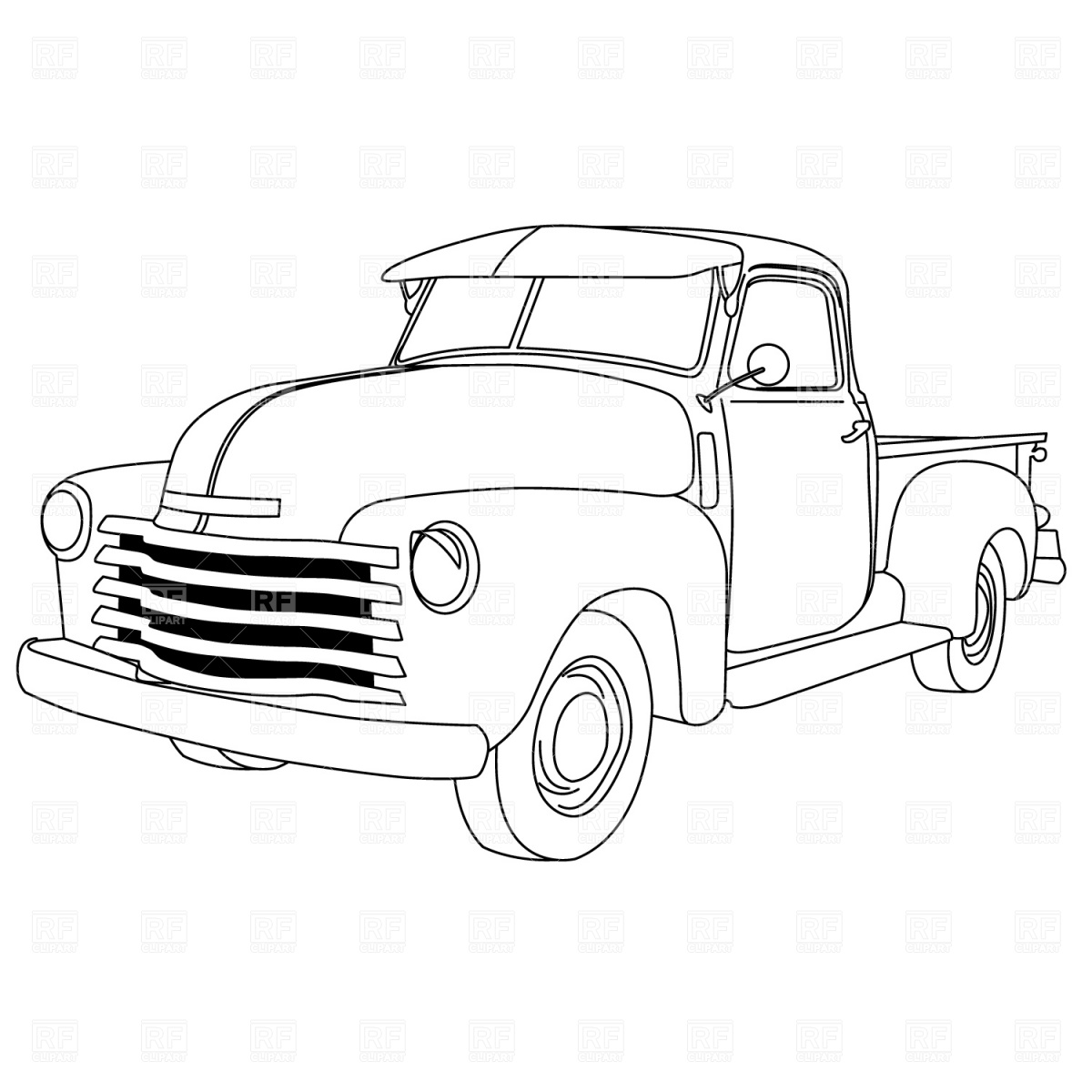 Old American Pick Up Truck Download Royalty Free Vector Clipart  Eps