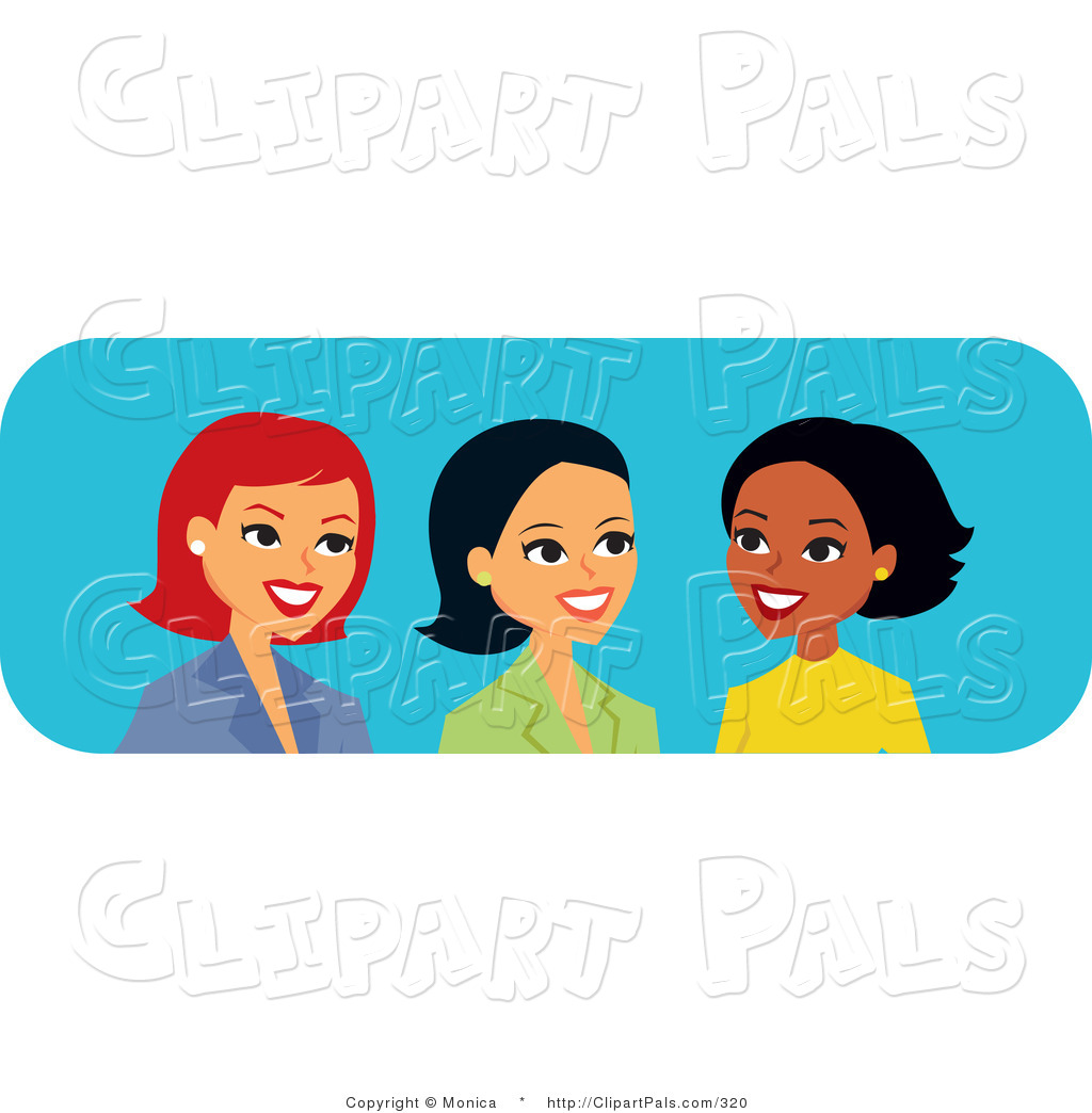 Pal Clipart Of Three Diverse Caucasian Hispanic And Black Women