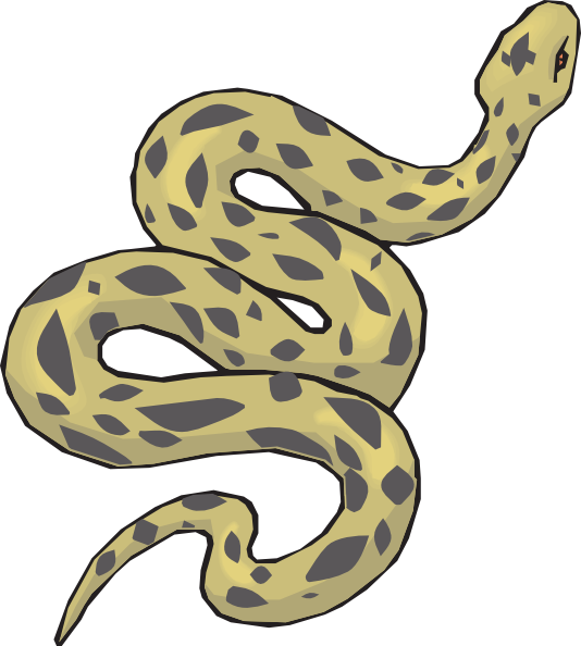 Slithering Yellow Snake Clip Art At Clker Com   Vector Clip Art Online