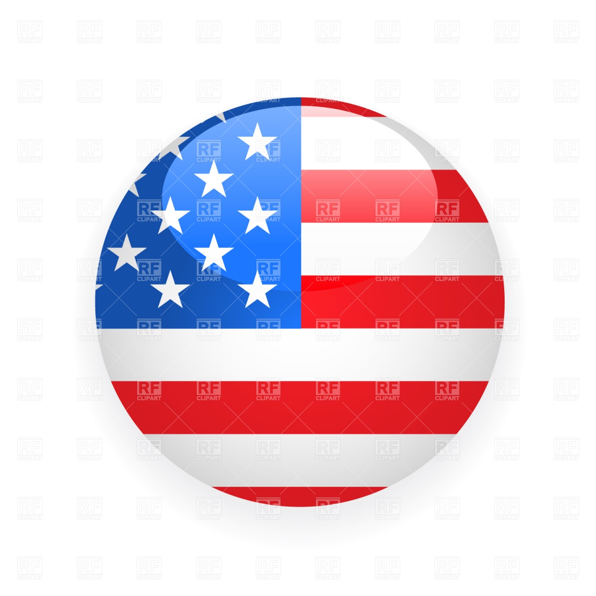 Usa Button Flag Download Royalty Free Vector Clipart  Eps