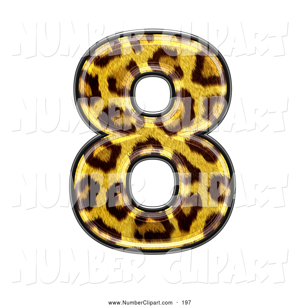Clip Art Of A Panther Symbol  Number Eight