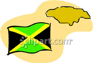 Country Jamaica And The Jamaican Flag   Royalty Free Clipart Picture