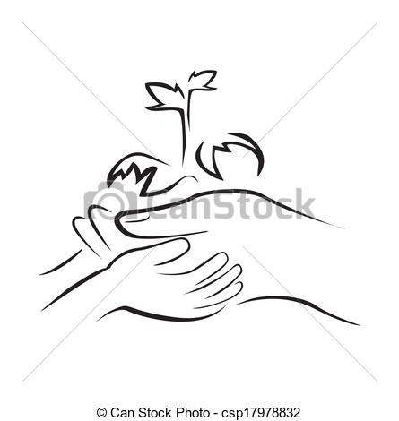 Plant In Hands Clip Art Hand Holding Green Plant