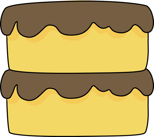 Yellow Cake Clip Art Image   Two Tier Yellow Cake With Chocolate Icing