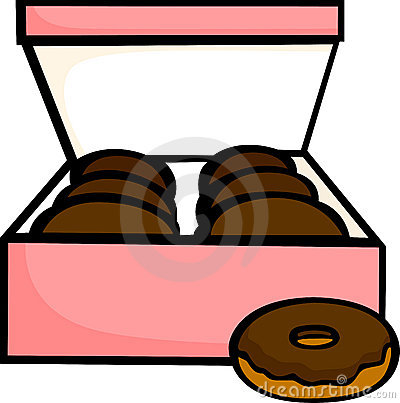 Box Of Donuts Clipart Chocolate Donuts Box Vector