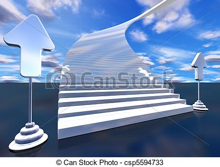 3d Image Of Stairway To Heaven With    Csp5594733   Search Clipart