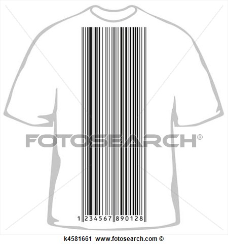 Clipart Of Fashionable T Shirt With Barcode K4581661   Search Clip Art