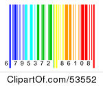 Free Rf Clipart Illustration Of A Rainbow Colored Barcode And Numbers