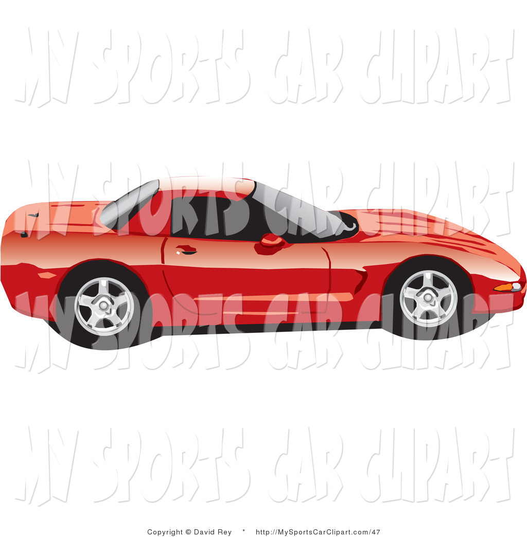 Larger Preview  Clip Art Of The Side View Of A Red Chevy Corvette