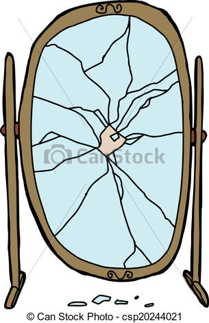 Single Broken Dressing Mirror On White    Csp20244021   Search Clipart