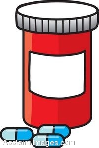 Clip Art Picture Of A Red Bottle Of Prescription Pills  Clipart
