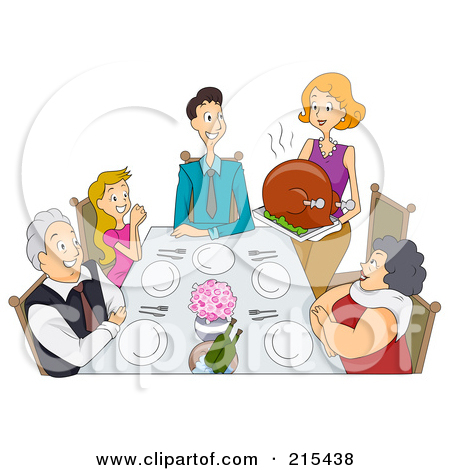 Free  Rf  Clipart Illustration Of A Happy Woman Serving A Large