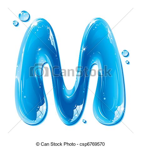 Vector   Water Liquid Letter   Capital M   Stock Illustration Royalty