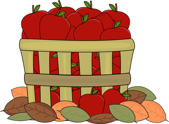 Autumn Apples Clip Art Image   Old Basket Filled With Red Apples And