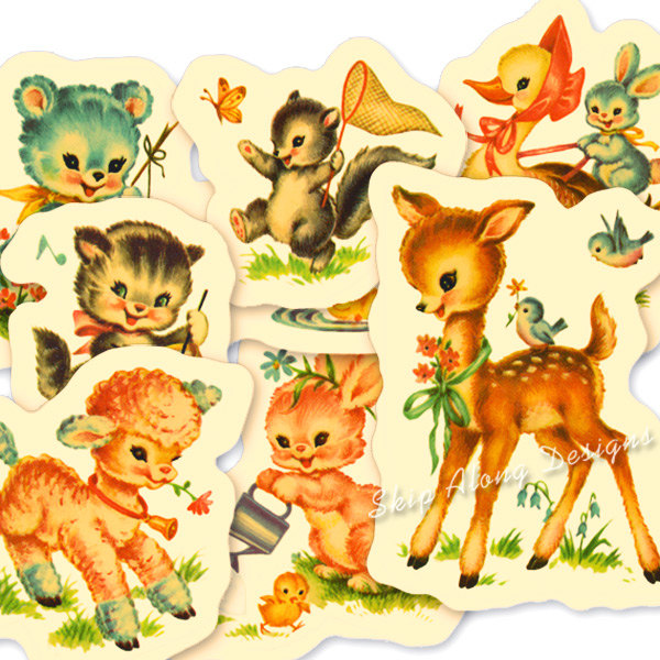 Baby Animals Vintage Nursery Clip Art January 27 2015 At 11 08pm