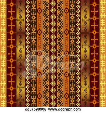 Clipart   African Motifs On Ethnic Background  Stock Illustration