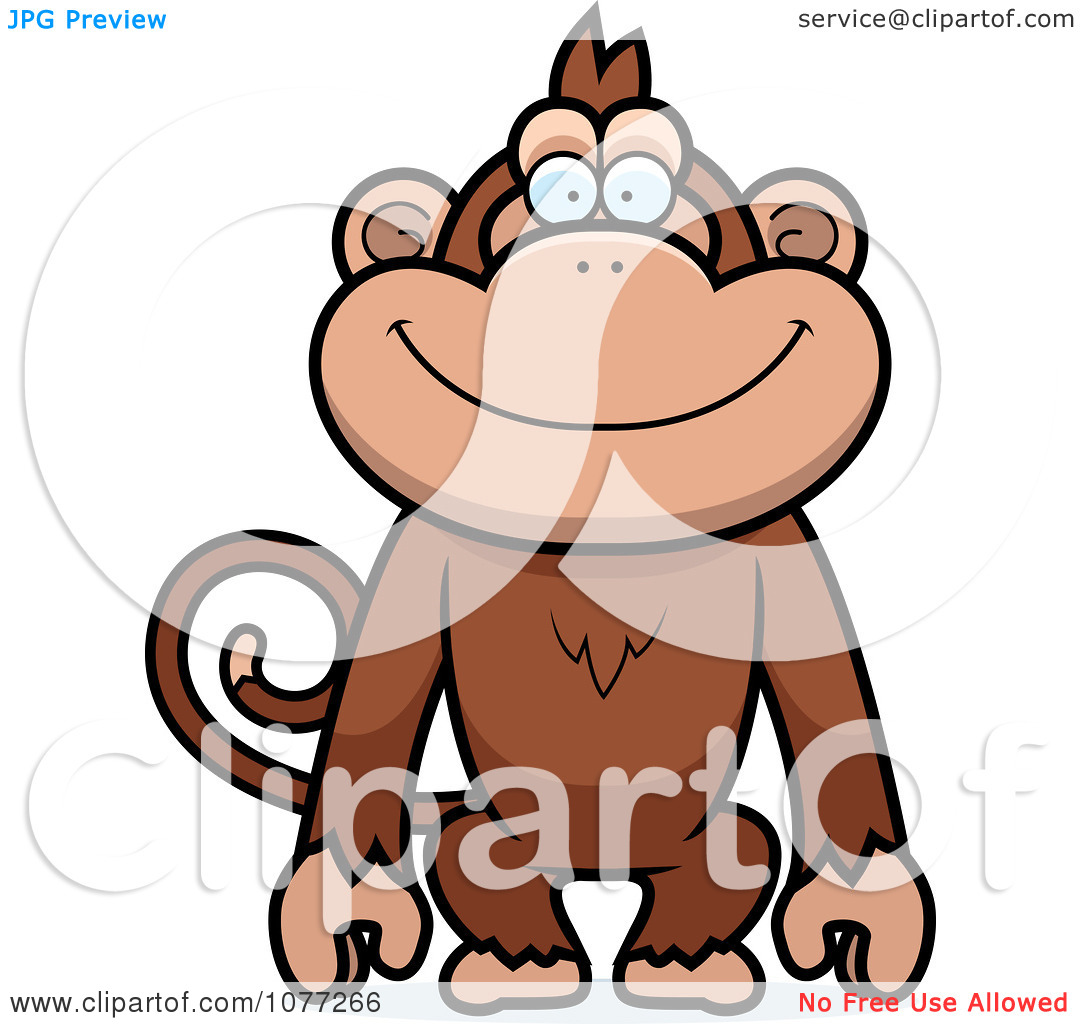Clipart Happy Monkey   Royalty Free Vector Illustration By Cory Thoman