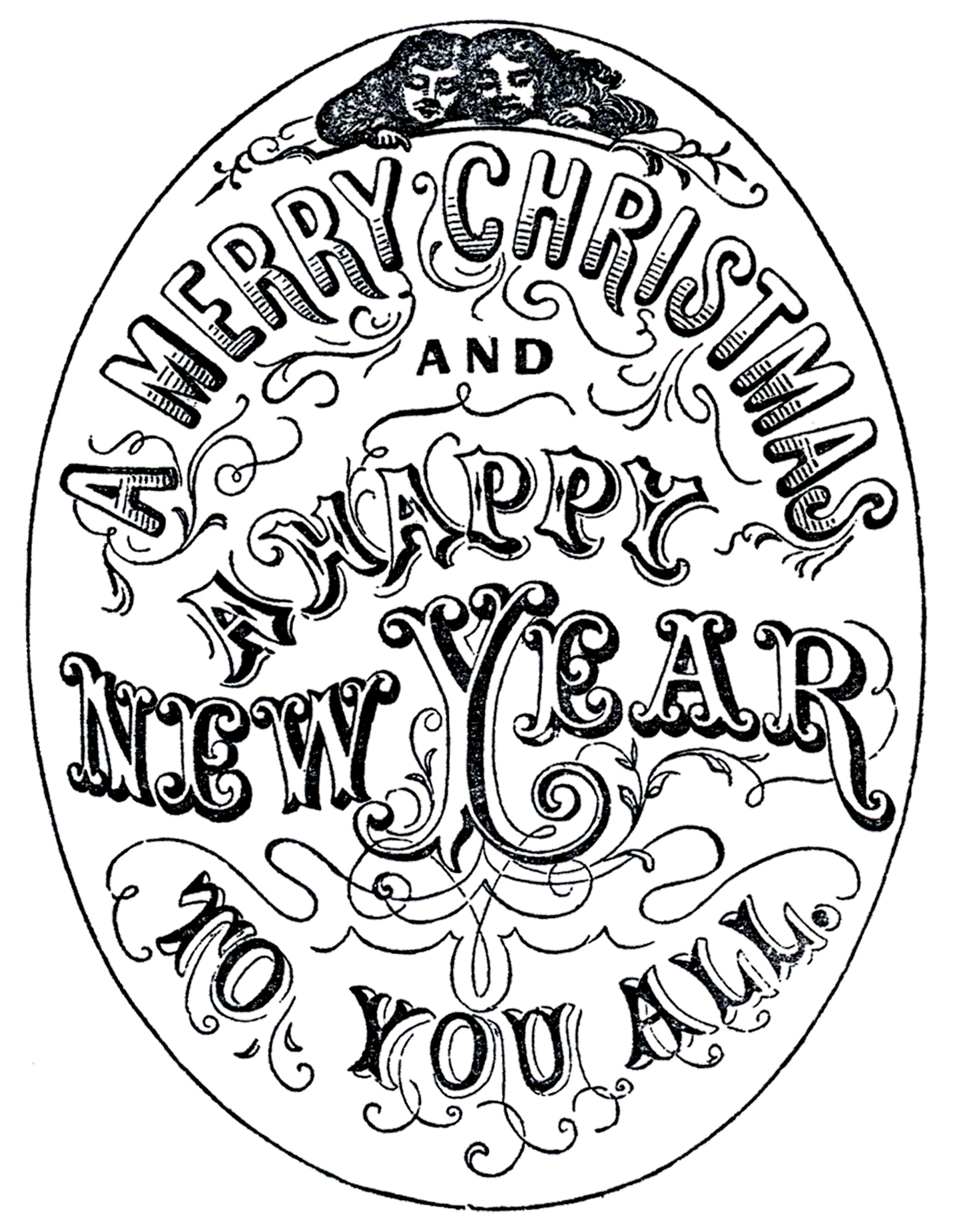 Old Time Christmas Typography    The Graphics Fairy