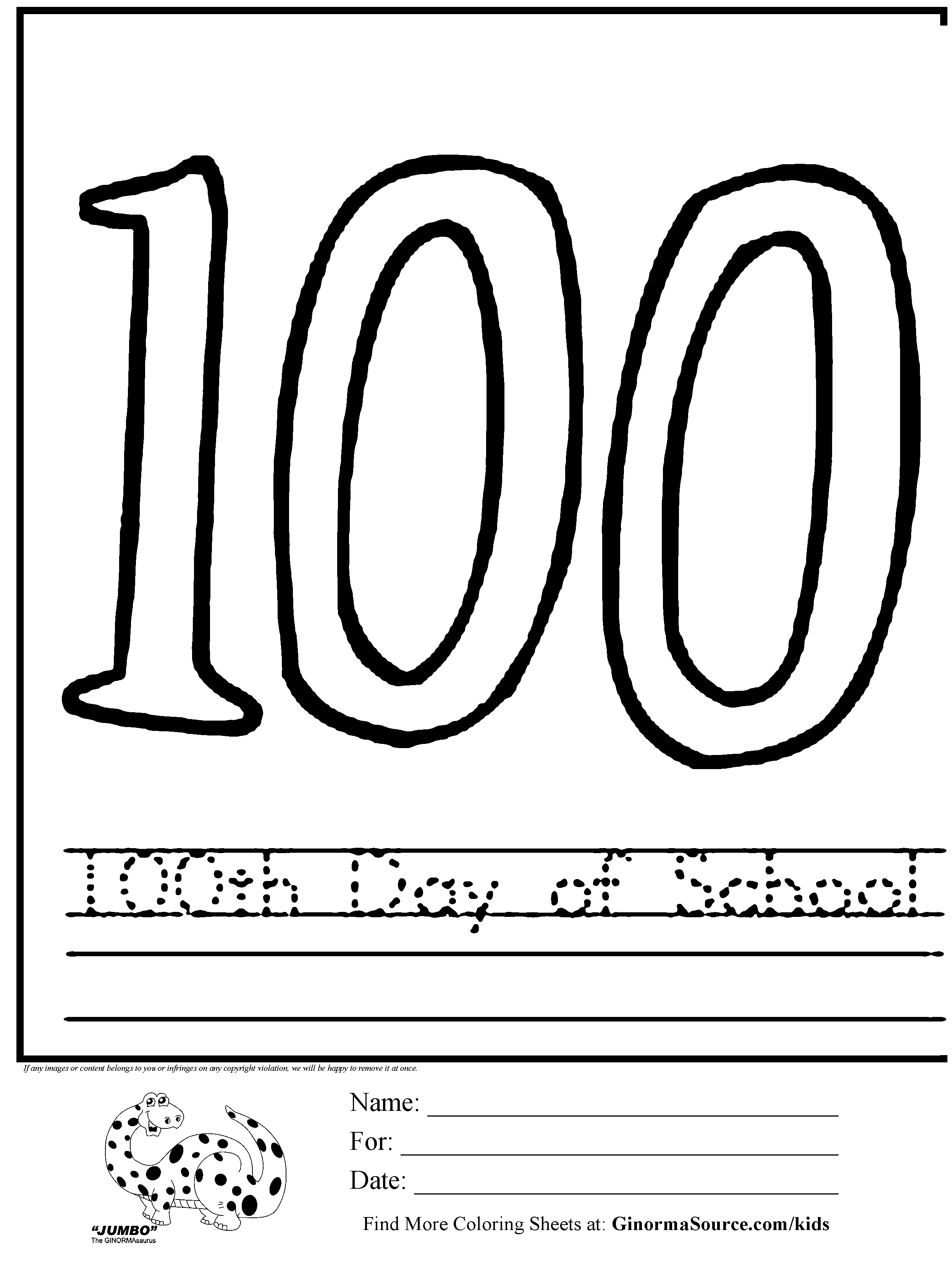 100th Day Of School Clipart Black And White 100th Day Of School
