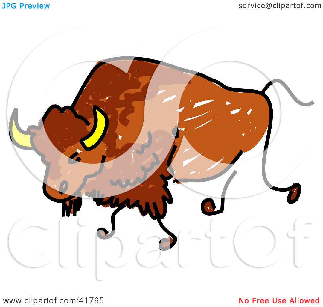 Bison Mascot Clipart Clipart Illustration Of A