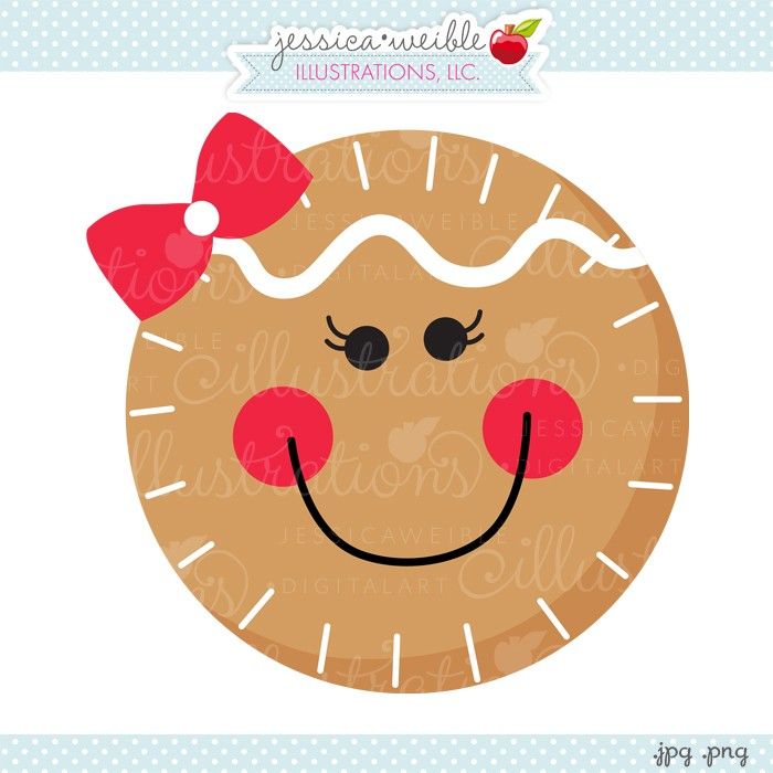 Cute Girl Gingerbread Clipart Gingerbread Girl Face   Jw