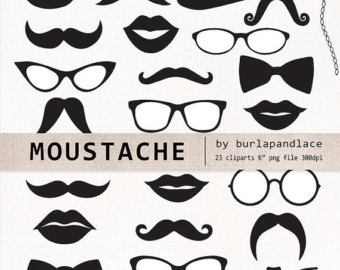 Mustache Clip Art Photo Booth Prop Lips Bow Ties Mustache Clipart