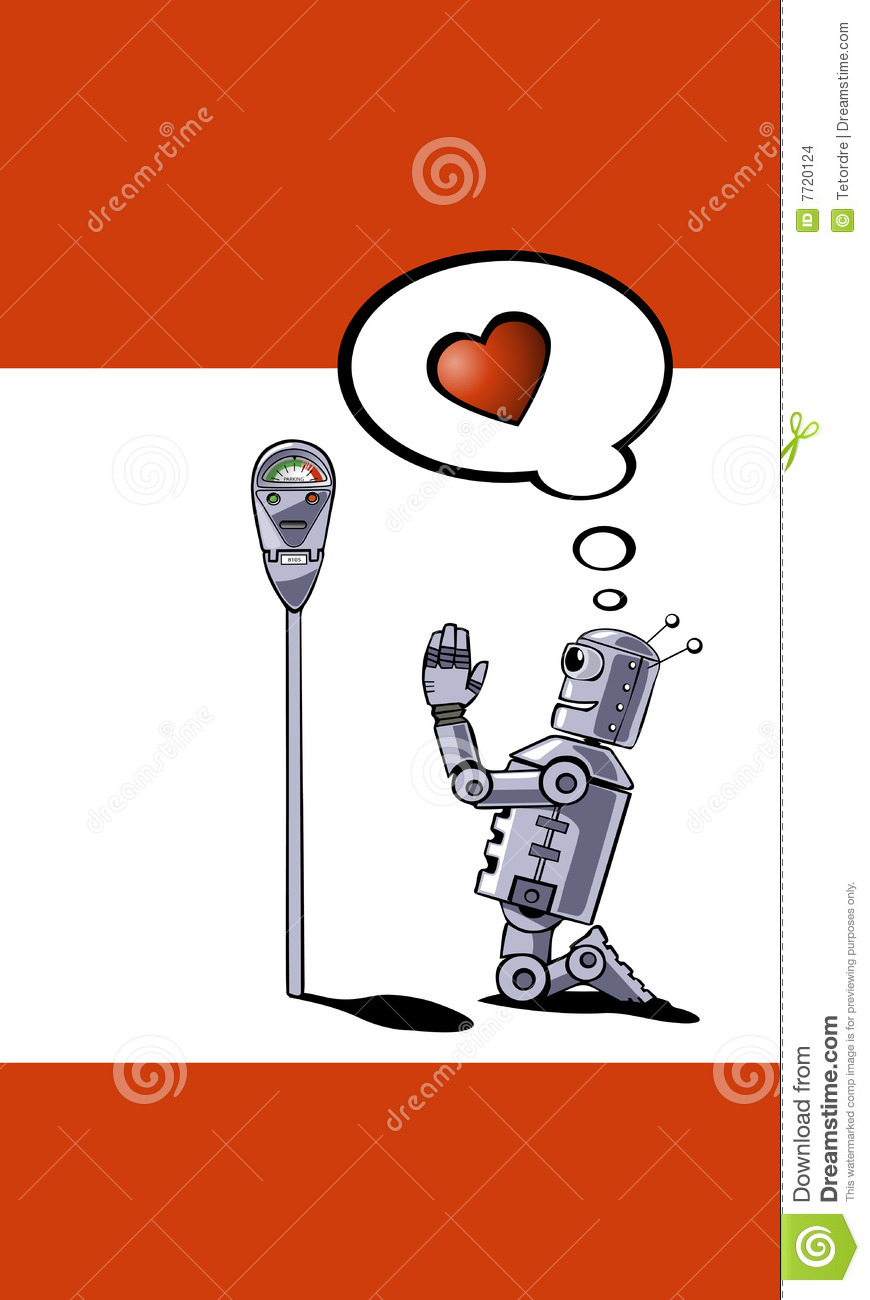 Robot Loves Parking Meter Stock Images   Image  7720124