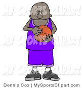 African American Teenage Basketball Player With A Ball In Hand