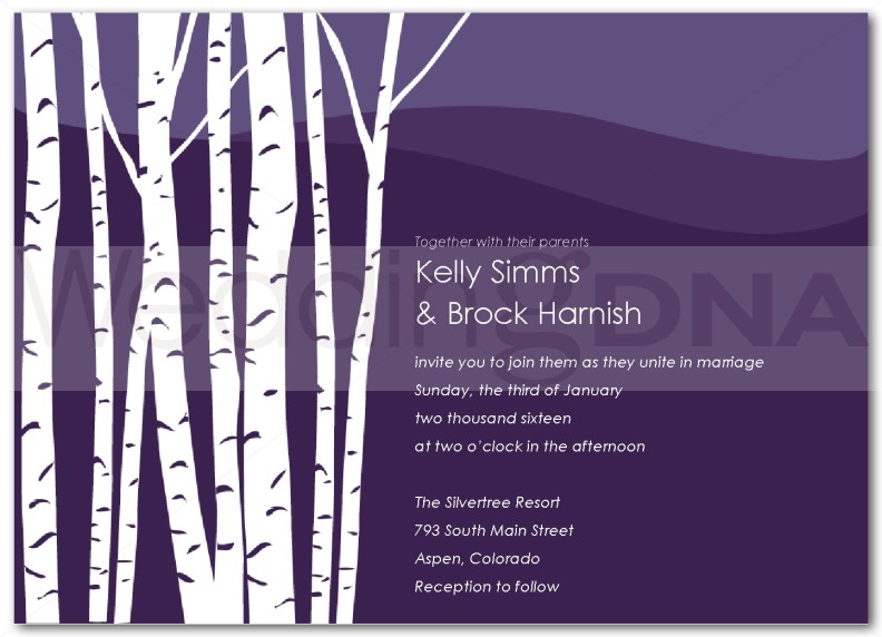 Birch Tree Wedding Invitation   Page 1