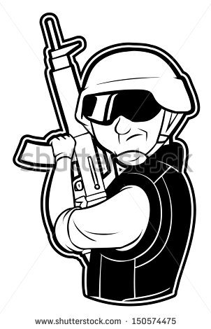 Black And White Clipart Soldier   Stock Photo