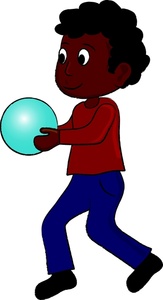 Boy Playing Clipart Image   An African American Kid Holding A Blue