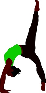 Gymnast Clipart Image   Black Skinned African American Woman Doing