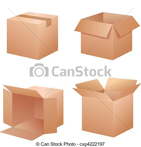 Illustration Of Vector Packing Boxes   Vector Cardboard Shipping Boxes