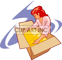 Packing Moving Box Boxes Girl Girls Women Lady People Package300 Gif    